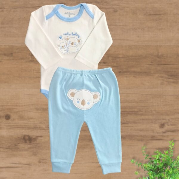 Conjunto Longo Suedini sem Pezinhos Coala - Imagem 2