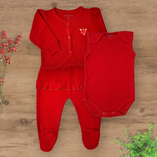 Conjunto Pagão Três Peças com Pezinhos Fechados Buque - Imagem 2